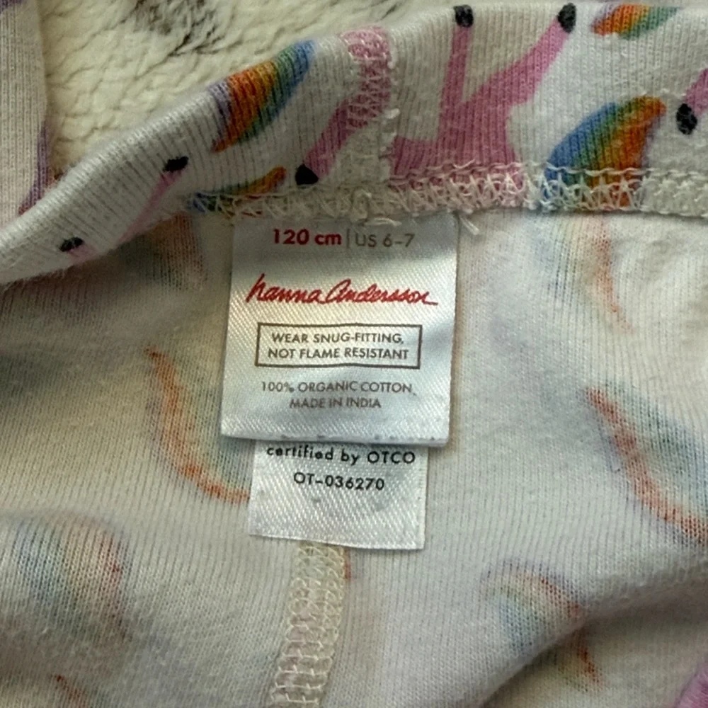 Hanna Andersson Unicorn pajama pants girls size 6 magical pastel girlhoodcore